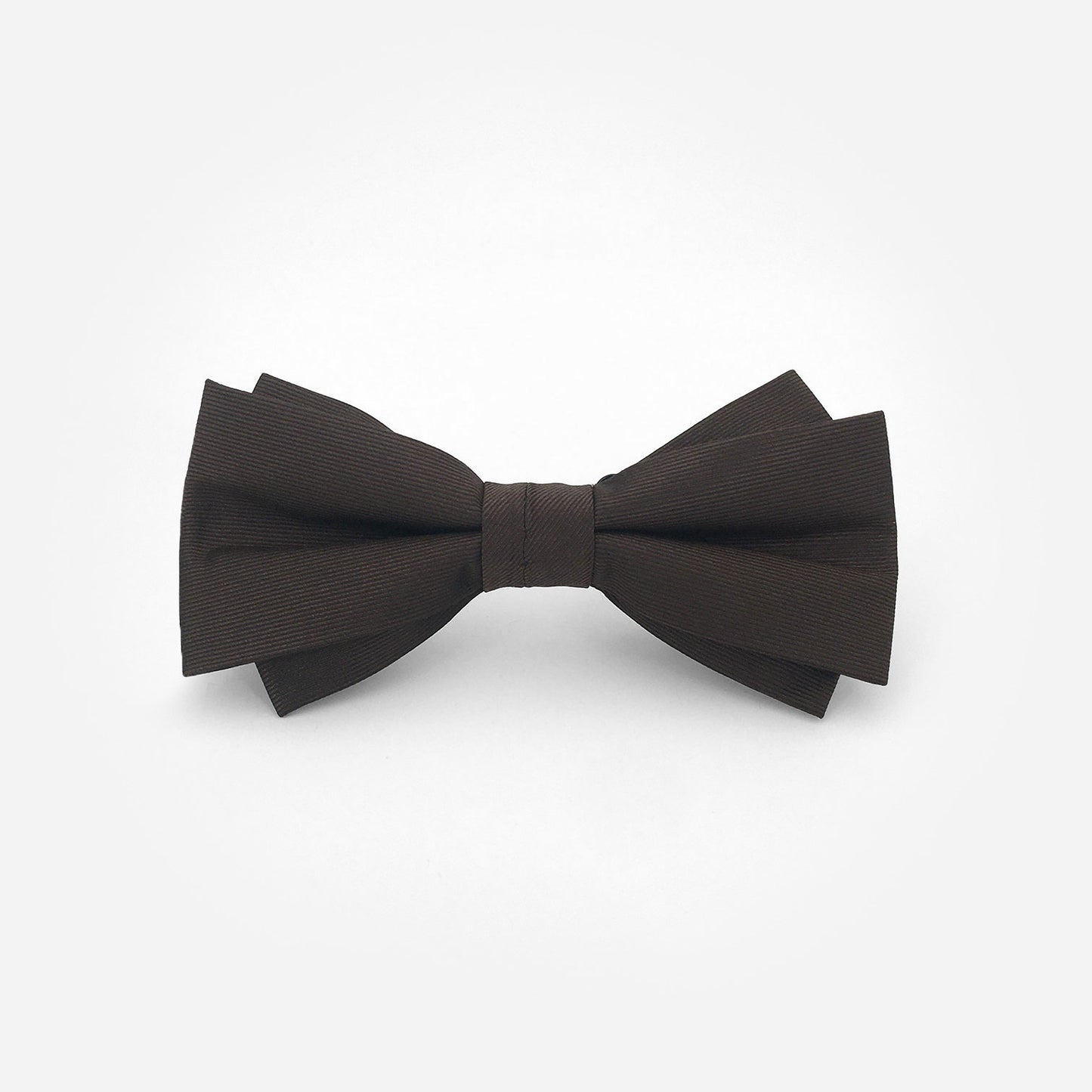 Nœud papillon en soie uni marron cigare