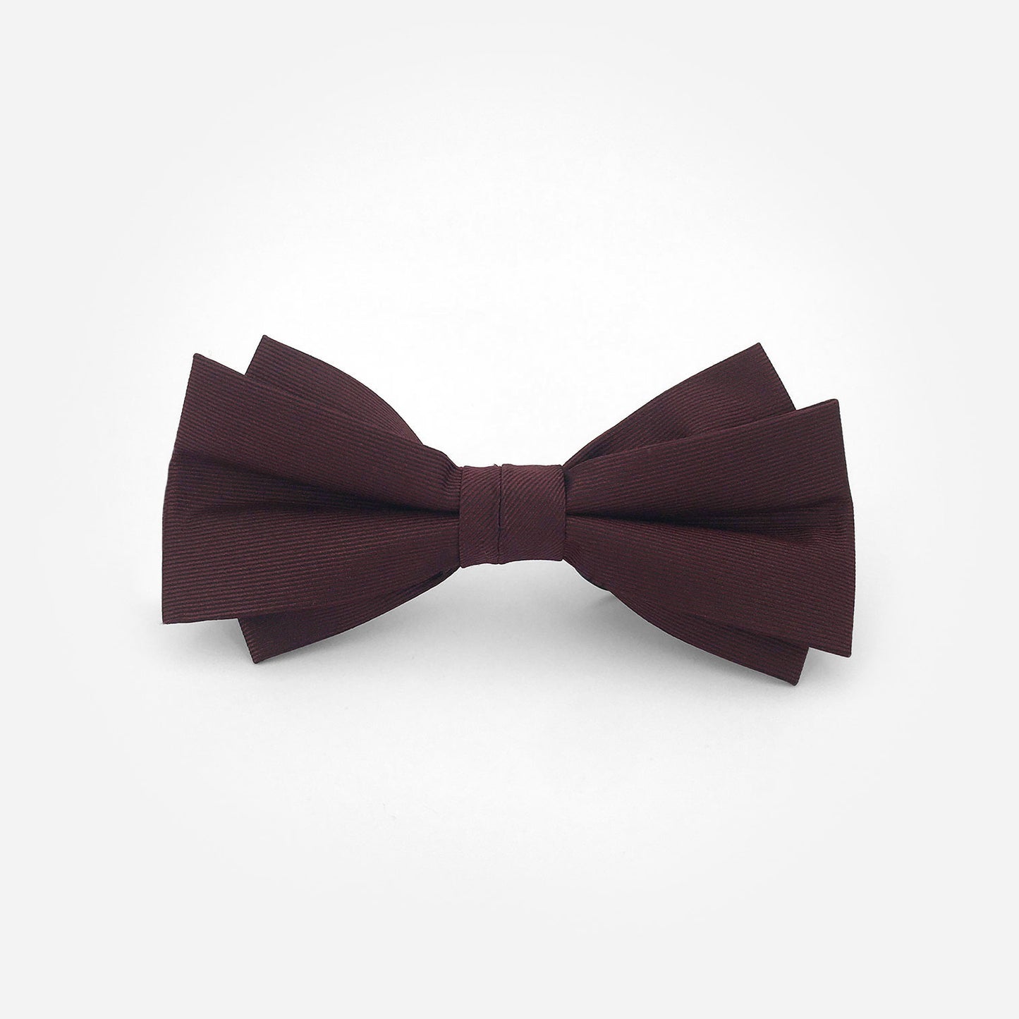 Nœud papillon en soie uni rouge prune