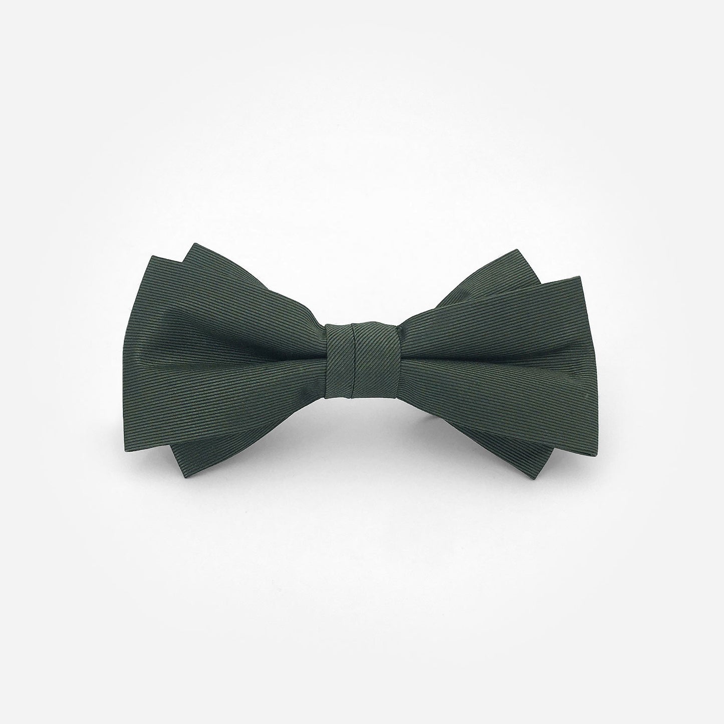 Nœud papillon en soie uni vert foret