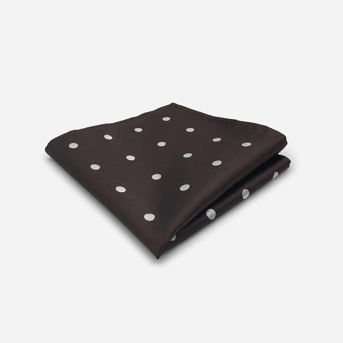 Pochette en soie à pois marron cigare