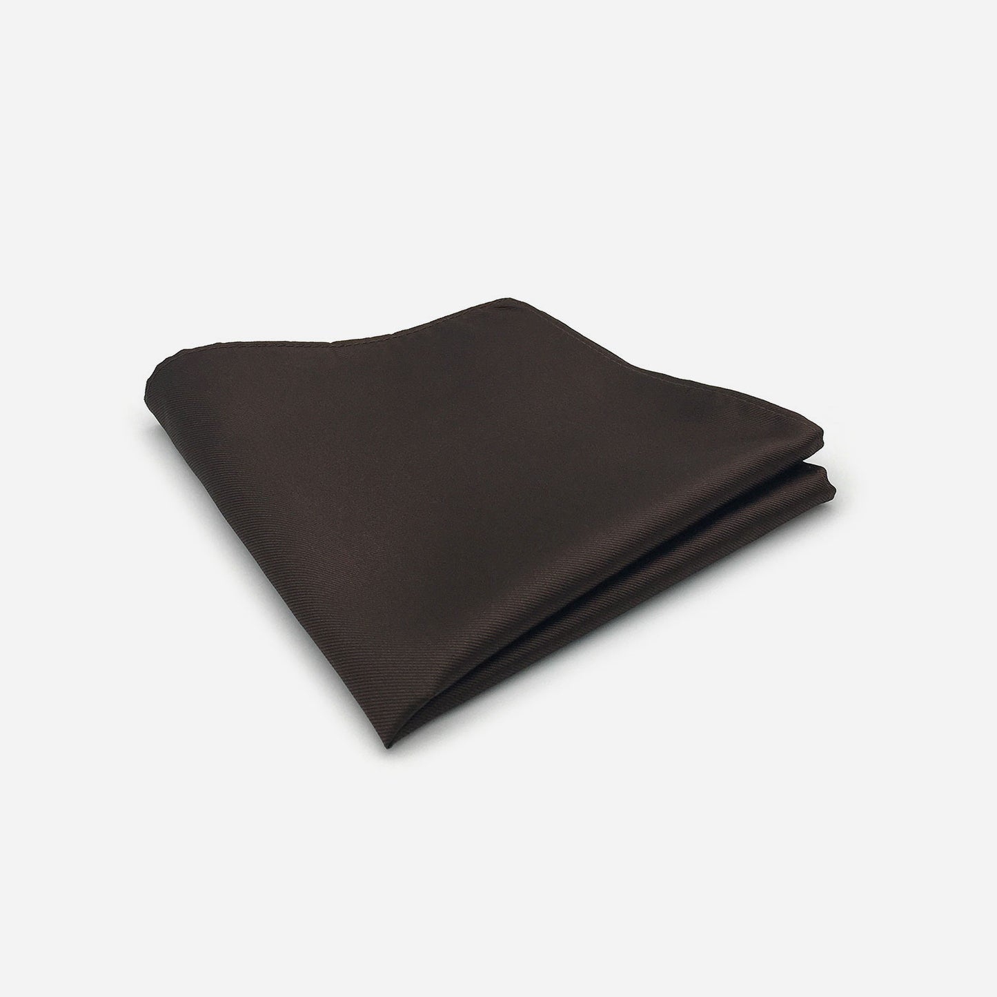 Pochette en soie unie marron cigare